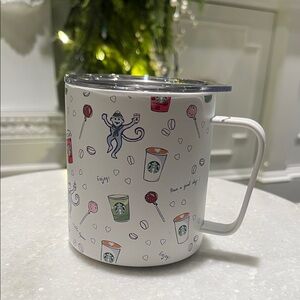 Roller rabbit & Starbucks stainless steel mug with lid. NEW!